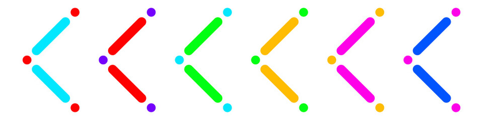 Poster - Set of colored arrows with halftone effect. Vector illustration. Arrows collection isolated.
