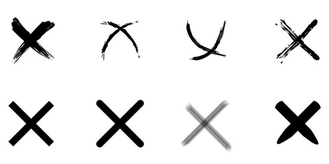 Poster - Vector set of icons of crosses. Icons of crosses isolated on a white background.