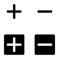 Poster - Vector icon plus and minus. Icon plus and minus isolated on a white background. A set of plus and minus icons.