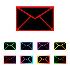 Poster - Vector set of envelopes icons. Envelope icons isolated on white background. Mail envelope icons.