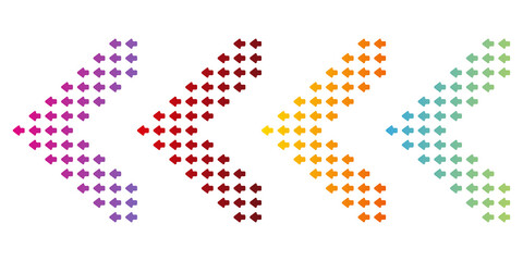 Poster - Set of colored arrows with halftone effect. Vector illustration. Arrows collection isolated.