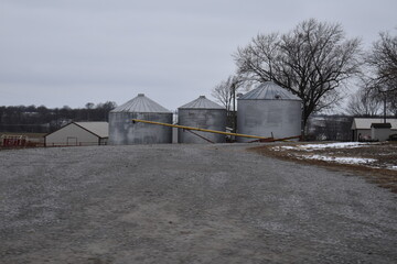 Canvas Print - Farm with Grain Bins