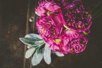 Wall Mural - flower on a wooden background