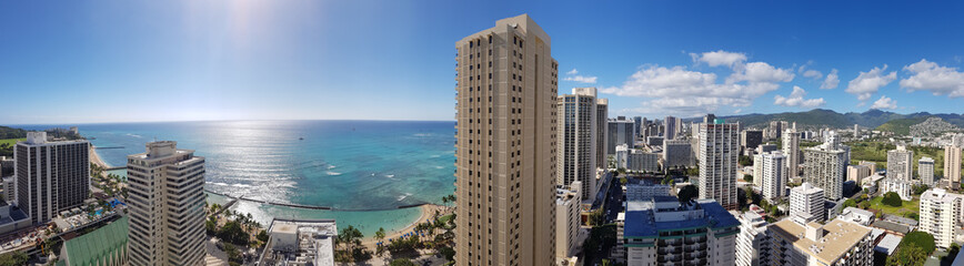 Panoramic shot of the Jumeirah Beach Residence in Dubai, United Arab Emirates