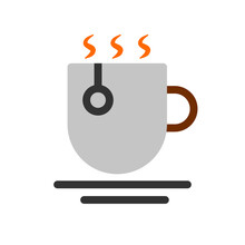 Coffee Cup Icon Logo With Flat Illustration Style Vector Design. Great For Use Web, Mobile App, Pattern, Design Etc.