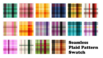 classic tartan plaid seamless pattern vector set