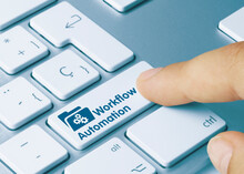 Workflow Automation - Inscription On Blue Keyboard Key.