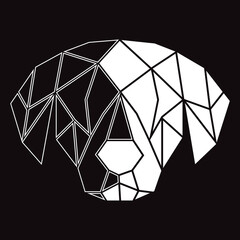 Wall Mural - Dog face. Geometric Line art, vector illustration.