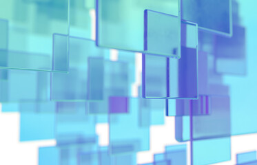 Aufkleber - Abstract 3d Technology background with colorful glass card.