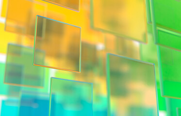 Aufkleber - Abstract 3d Technology background with colorful glass card.
