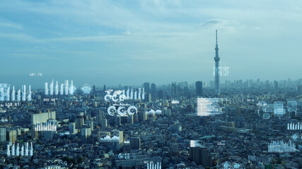 Poster - 都市とネットワーク　スマートシティー 　IoT　ICT　デジタルトランスフォーメーション 