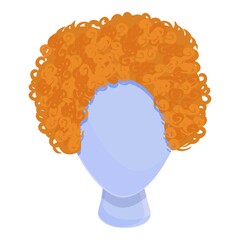 Wall Mural - Curly wig icon. Cartoon of curly wig vector icon for web design isolated on white background