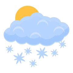 Poster - Snowing cloud icon. Cartoon of snowing cloud vector icon for web design isolated on white background