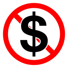 Sticker - No money vector symbol. No Dollar sign