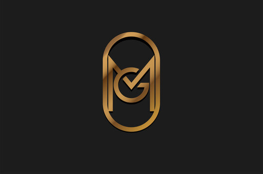 Abstract Initial G and M Logo, Gold Line Monogram style, usable for brand, card and company, logo design template element,vector illustration