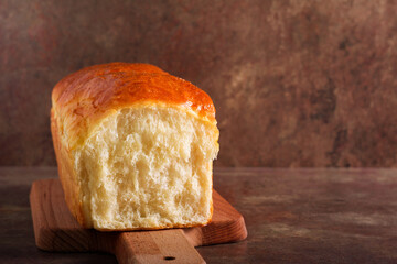Wall Mural - Homemade soft, fluffy white bread loaf