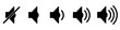 Volume icon. Set of icons of different volume levels. Vector illustration.