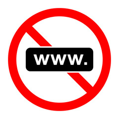 Poster - Internet connection ban icon. Internet is prohibited. No internet connection.