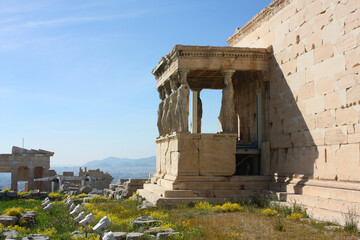 Temple Erechtheion in Acropolis in Athens, Greece