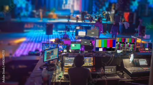 Obraz Dibond online broadcast of the event.