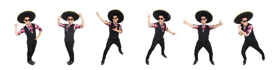 Canvas Print - Funny mexican with sombrero in concept