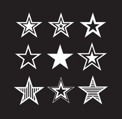 Wall Mural - star icons. vector symbols star isolated on white background. dallas star. design template.