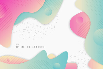 Poster - Abstract gradient colors design of fluid 3d design with geometric decoration template. Copy space free text design on white background. illustration vector
