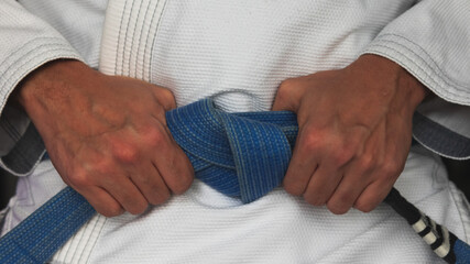 A Brazilian Jiu Jitsu blue belt