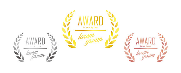 Wall Mural - gold, silver and bronze award icon set
