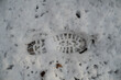 Shoe trace print on snow