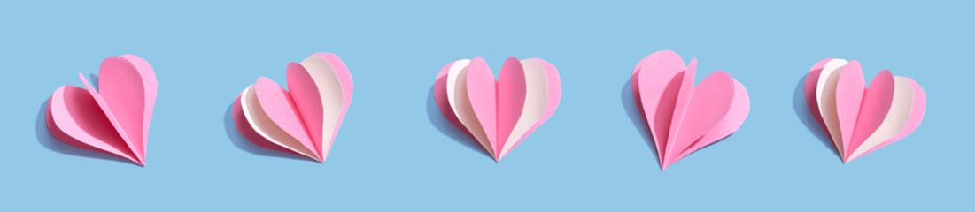 Valentines day or Appreciation theme with paper craft hearts