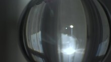 Lensball With Sun Coming Through Curtains Indoors. Parallax Truck Right