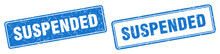 Suspended Stamp Set. Suspended Square Grunge Sign