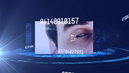 Poster - Animation of numbers changing and data processing over online security screens