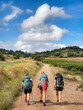 Three Pilgrim Women Walking the Way of St James through the Picturesque Landscapes of La Rioja