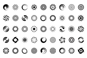 Canvas Print - Design elements set. Abstract round icons.