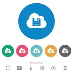 Sticker - Cloud storage flat round icons