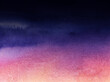 Abstract watercolor background. Horizontal gradient from tender pink to dark blue. Beautiful sky where sunset is changed by coming night. Hand drawn illustration of darkening heaven on textured paper