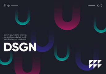 Poster - Minimal geometric background. Simple shapes with trendy gradients. Eps10 vector.