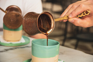 greek coffee on Paros island in Greece