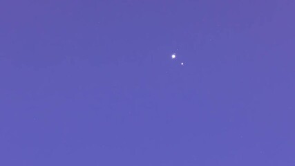 Wall Mural - the great conjunction an amazing and historical astronomical event. a time lapse view from an amateu