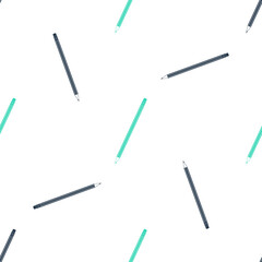 Poster - Green Pencil with eraser icon isolated seamless pattern on white background. Education sign. Drawing and educational tools. School office symbol. Vector.