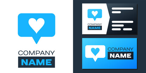 Poster - Logotype Like and heart icon isolated on white background. Counter Notification Icon. Follower Insta. Logo design template element. Vector.