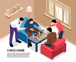 Poster - Home Chess Isometric Background