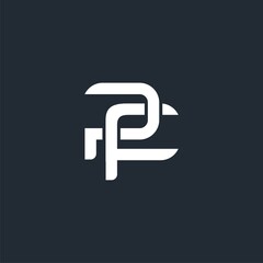 Poster - abstract letter pf logo, simple, minimalist