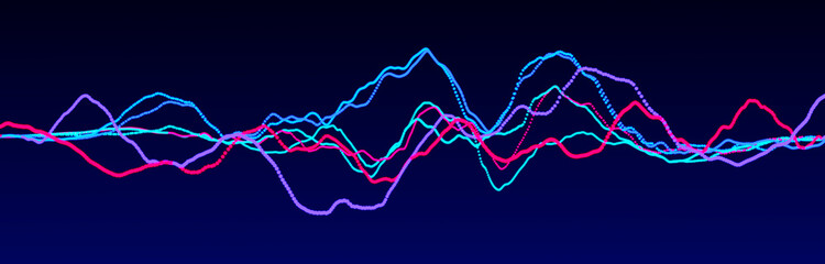 Poster - sound wave element. abstract blue digital equalizer. big data visualization. dynamic light flow. 3d 