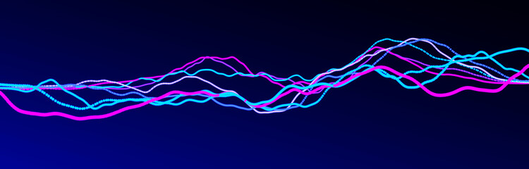 Poster - sound wave element. abstract blue digital equalizer. big data visualization. dynamic light flow. 3d 