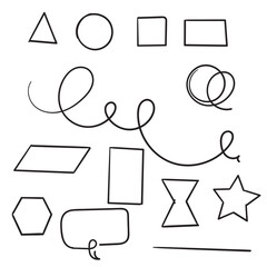 Wall Mural - hand drawn doodle shape element illustration icon isolated