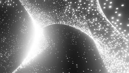 Poster - infinite loop simple white particle  background animation with  wave