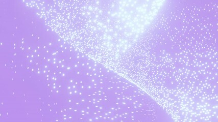 Poster - infinite loop simple blue and purple  particle  background animation with  wave
